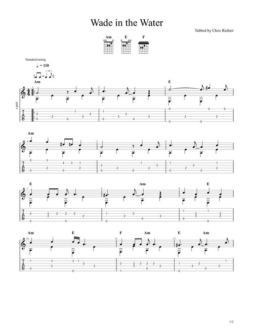 Wade in the Water (Arr. Chris Richter) - Traditional (Solo Guitar)