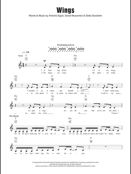 Wings - Delta Goodrem (Ukulele)