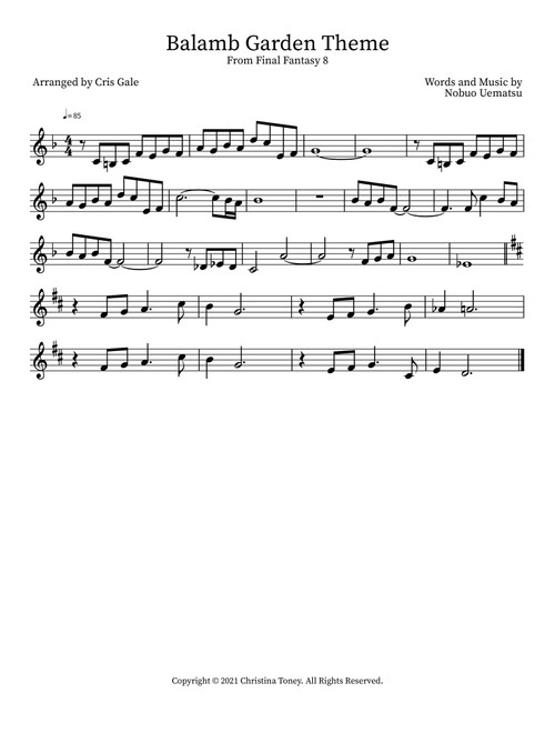 Balamb Garden Theme (Arr. Cris Gale) - Nobuo Uematsu (Flute Solo)
