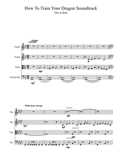 How To Train Your Dragon Soundtrack - This Is Berk (For String Quartet)