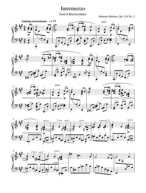 Brahms- Intermezzo Op. 118 No. 2