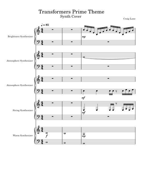 Transformers Prime Main Theme Synth Cover Demo