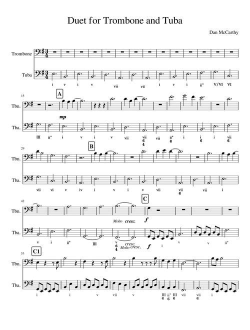 Complete Duet for Trombone and Tuba