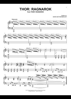 Thor: Ragnarok – Mark Mothersbaugh Thor Ragnarok Theme Sheet Music for ...