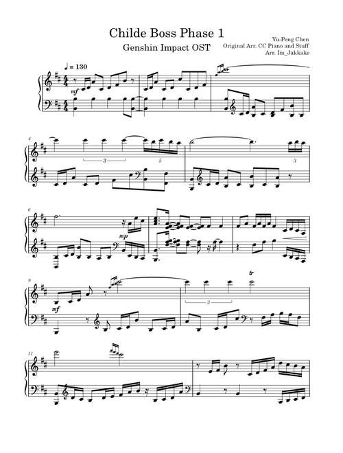Childe Boss Phase 1 - Genshin Impact Intermediate Arr.