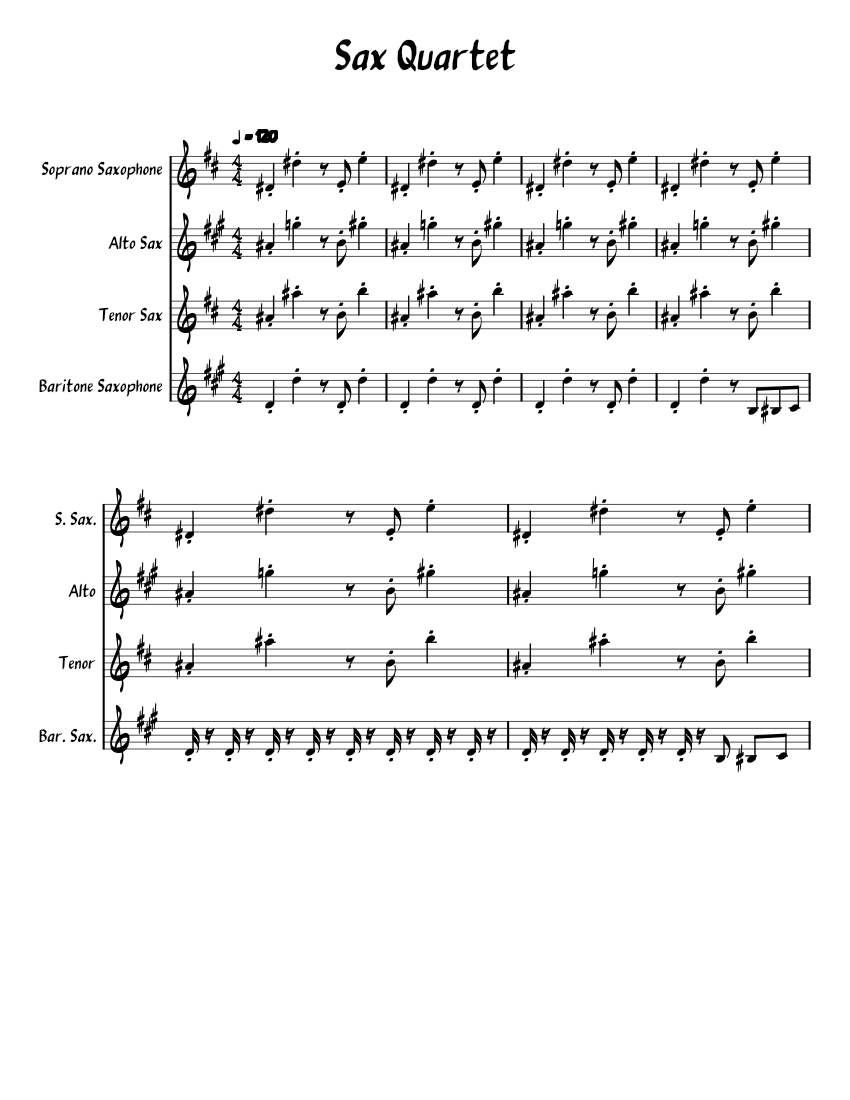 Sax Quartet (Cowboy Bebop) piano tutorial