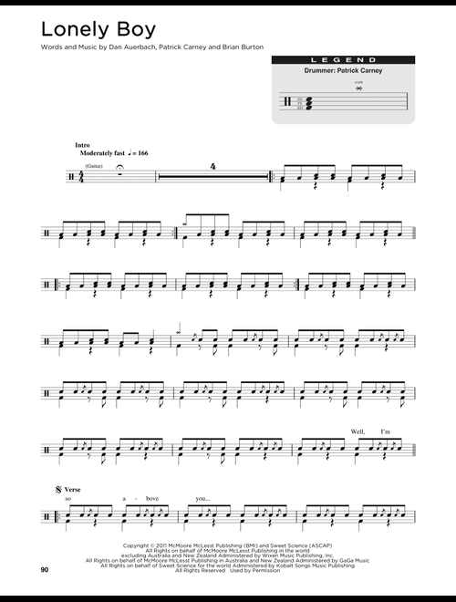 Lonely Boy - The Black Keys (Drum Chart)