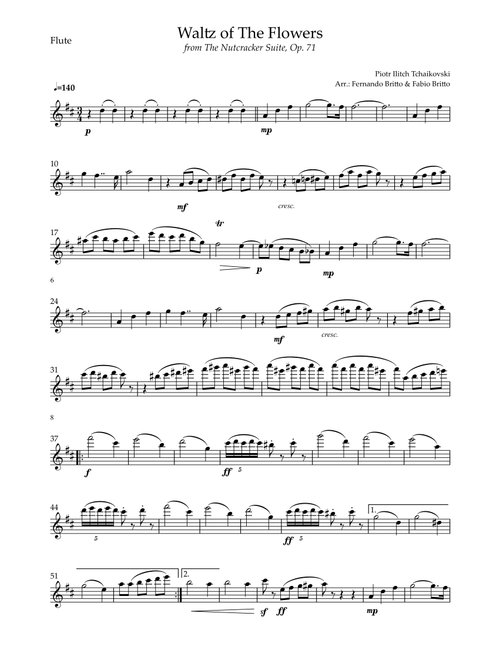Waltz of The Flowers - from Nutcracker (P. I. Tchaikovsky) for Flute Solo (Arr. Fabio Britto) - Piotr Ilitch Tchaikovsky (Flute Solo)