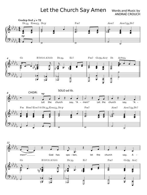 Let The Church Say Amen - Andraé Crouch
