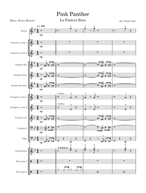 The Pink Panther Theme – Henry Mancini (Concert Band)
