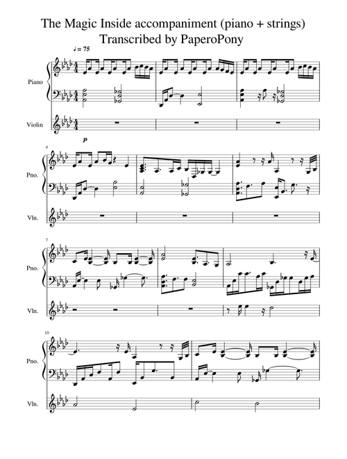 The Magic Inside accompaniment  (piano + strings)