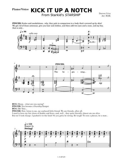 Kick It Up A Notch (Piano/Voice)