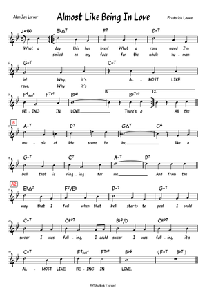 Play Official version of Almost Like Being in Love Sheet Music by