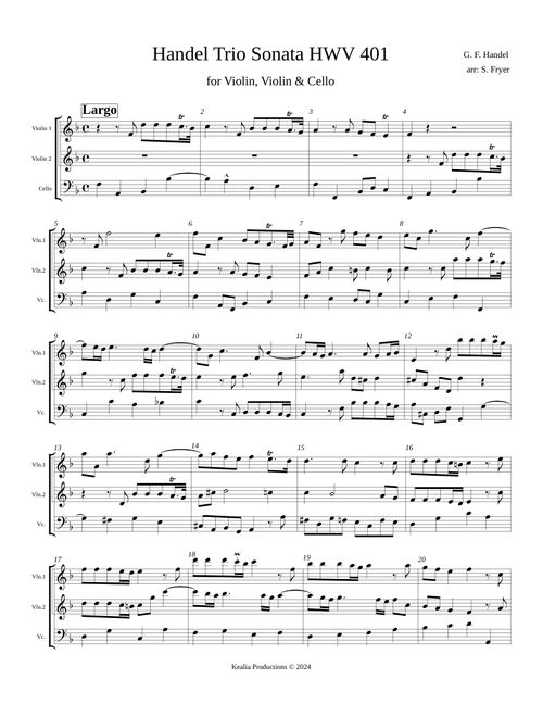 Trio Sonata in F major, HWV 401 – Georg Friedrich Händel