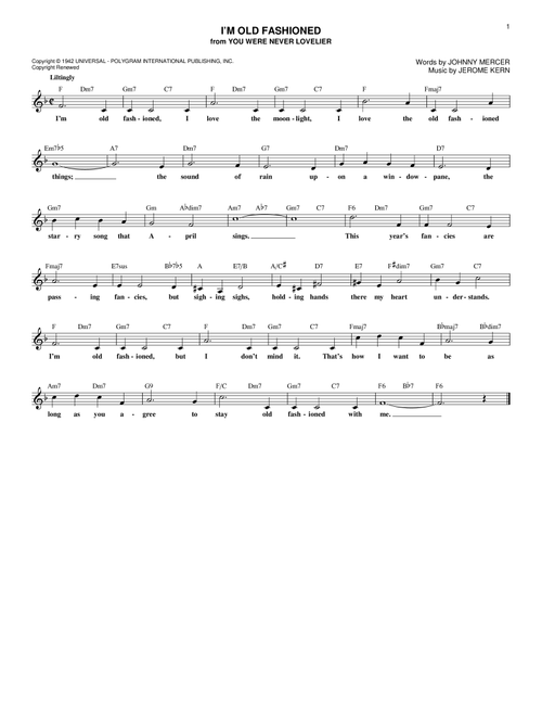 I'm Old Fashioned - Jerome Kern, Johnny Mercer (Lead Sheet - Fake Book)