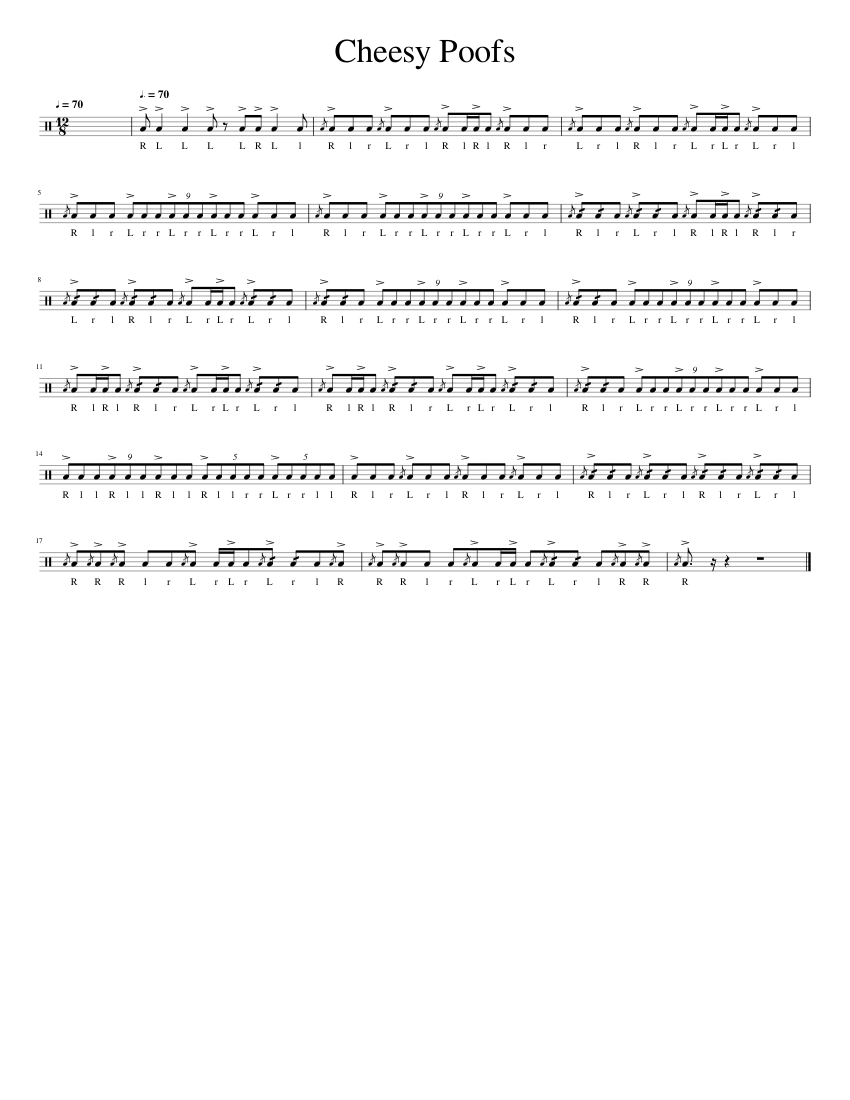 SCV Cheesy Poofs Sheet music for Snare drum (Solo)
