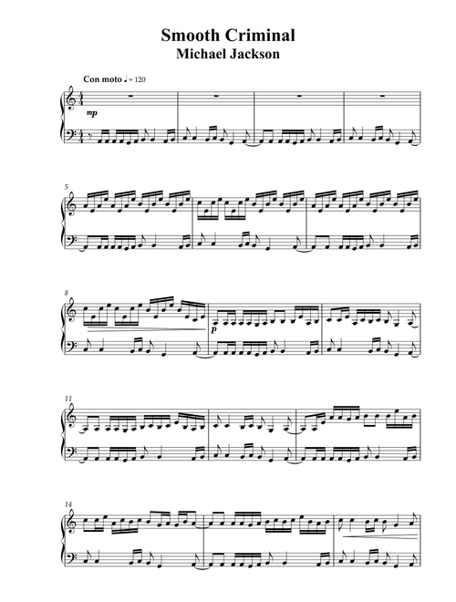 Bad Man Smooth Criminal (Arr. Vadim Dashevskij) - Polo G (Piano Solo)