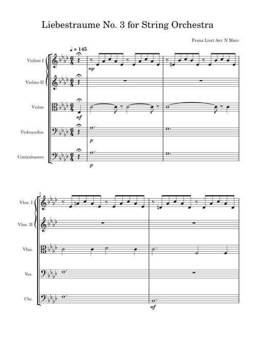 Franz Liszt - Liebestraum No. 3 for String Orchestra
