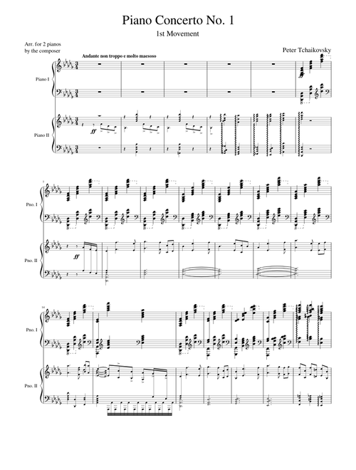 Tchaikovsky Piano Concerto No. 1, 1st Mvmt (arr. for 2 pianos)