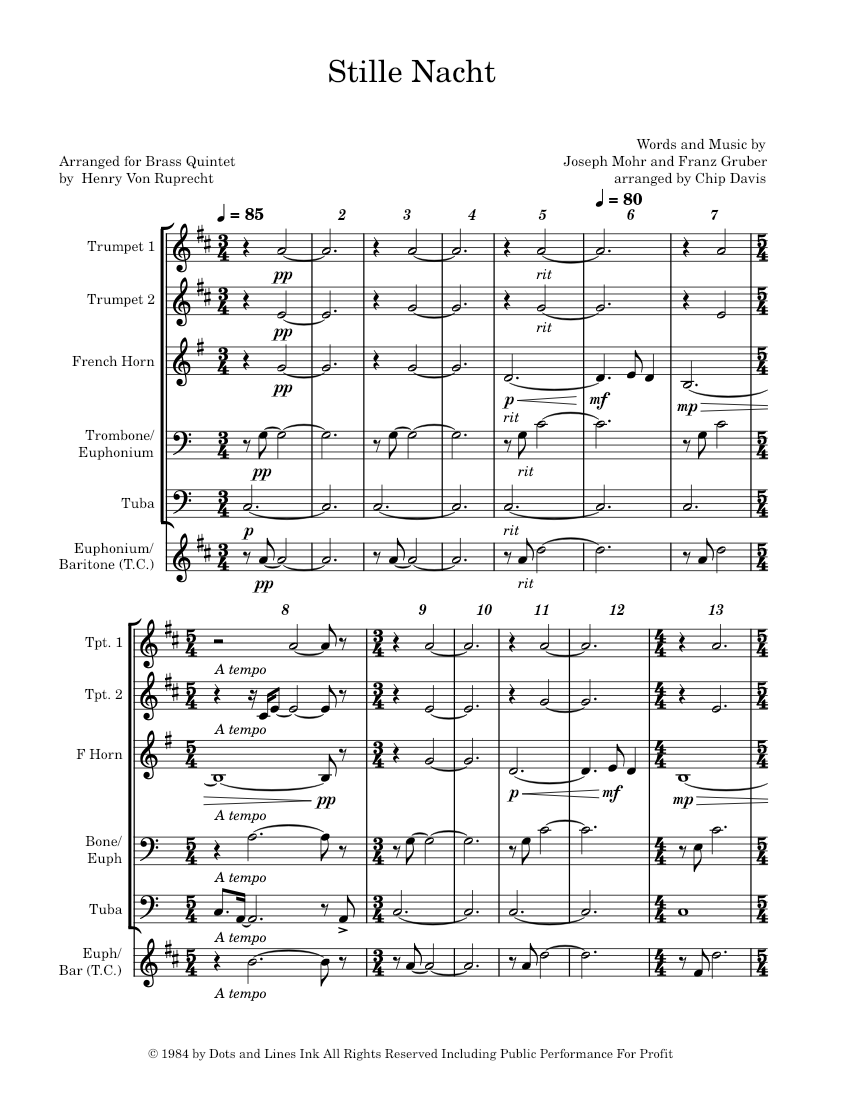 Stille Nacht – Chip Davis (Mannheim Steamroller) Sheet music for ...