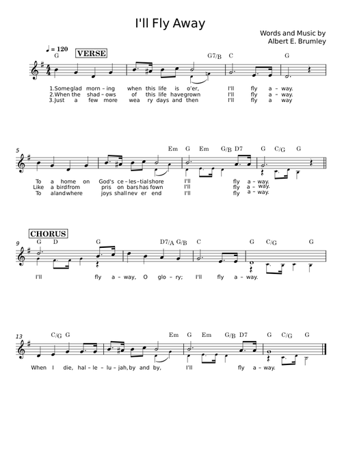 I'll Fly Away - Albert E. Brumley