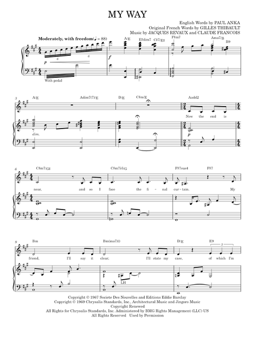 My Way - Elvis Presley, Frank Sinatra (Piano Vocal)