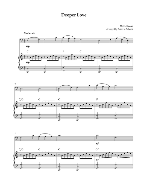 Deeper Love (Arr. Kaiserin Rebecca) - W H Doane (Cello and Piano)