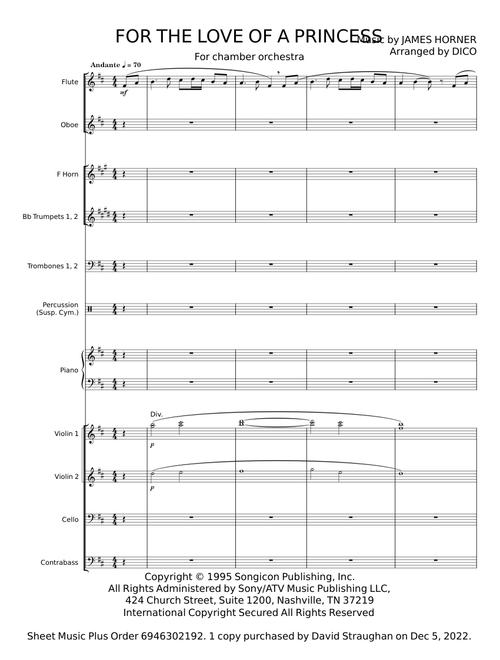 For The Love Of A Princess (from Braveheart) - James Horner