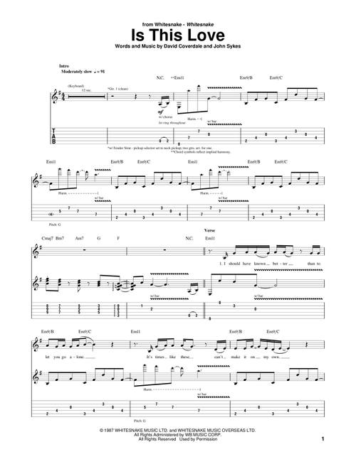 Is This Love - Whitesnake (Guitar Tab)