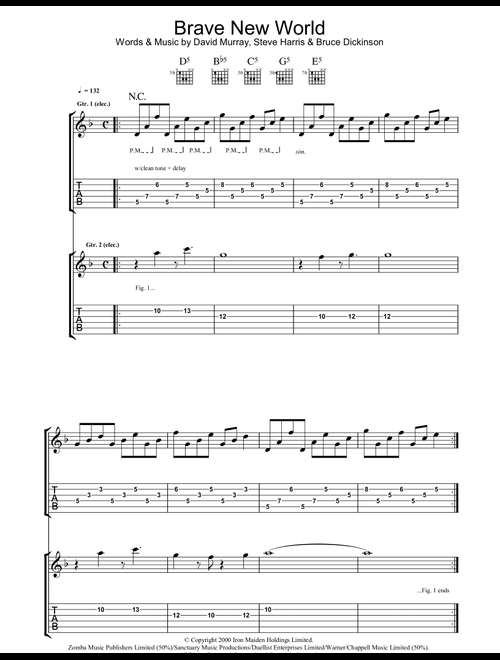 Brave New World - Iron Maiden (Guitar Tab)