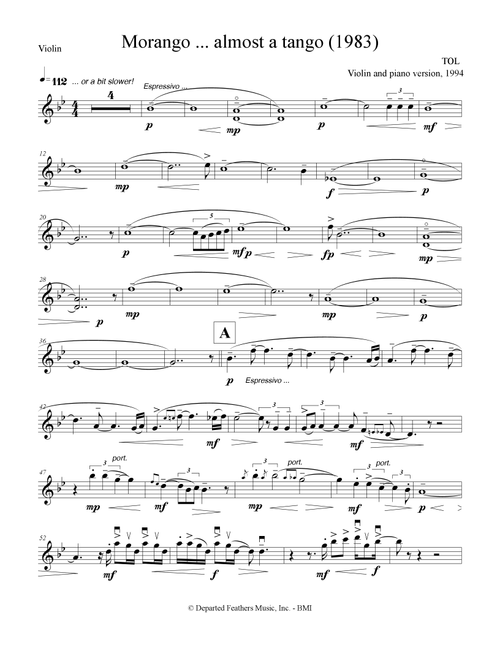 Morango ... almost a tango (1994 version for violin and piano) violin part - Thomas Oboe Lee (Violin and Piano)