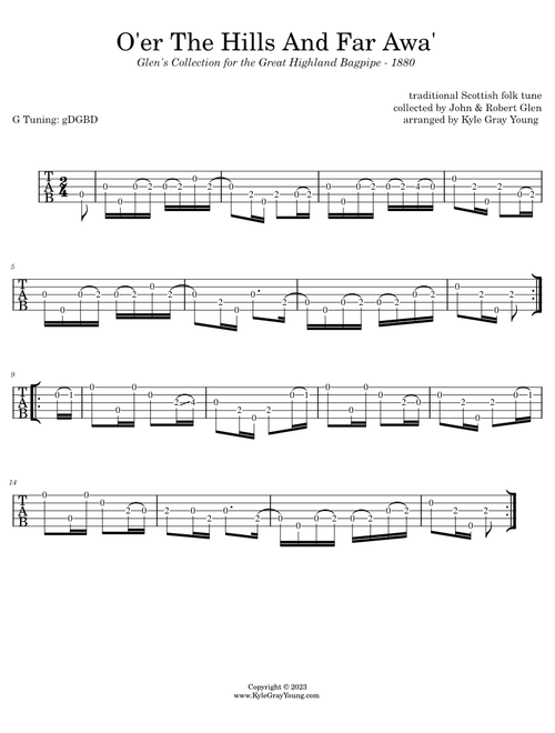 O'er The Hills And Far Awa' – Traditional Scottish Folk Tune (5-string banjo tabs)