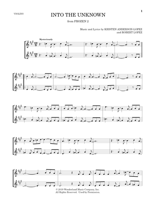 Into The Unknown (from Frozen 2) - Idina Menzel and AURORA (Violin Duet)