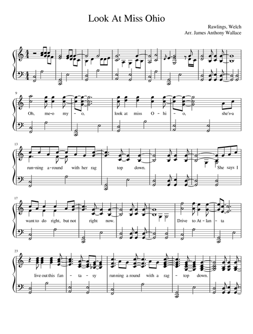 Look At Miss Ohio (Arr. James Anthony Wallace) - Miranda Lambert (Piano Solo)