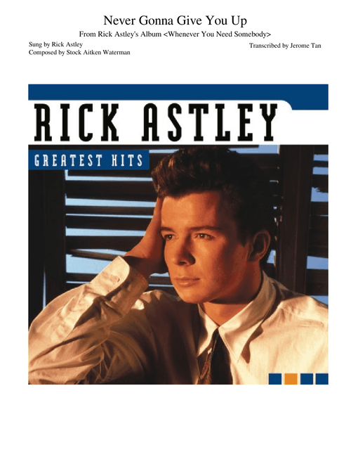 【Rick Astley's Album Whenever You Need Somebody】【Never Gonna Give You Up】