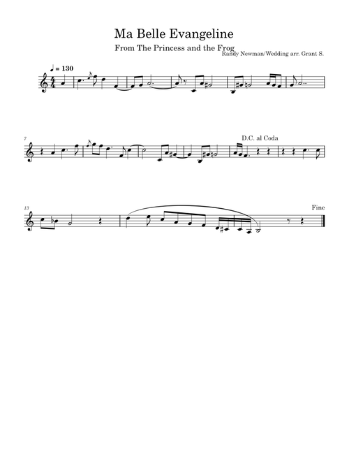 Ma Belle Evangeline – Randy Newman Ma Belle Evangeline Wedding Arrangement