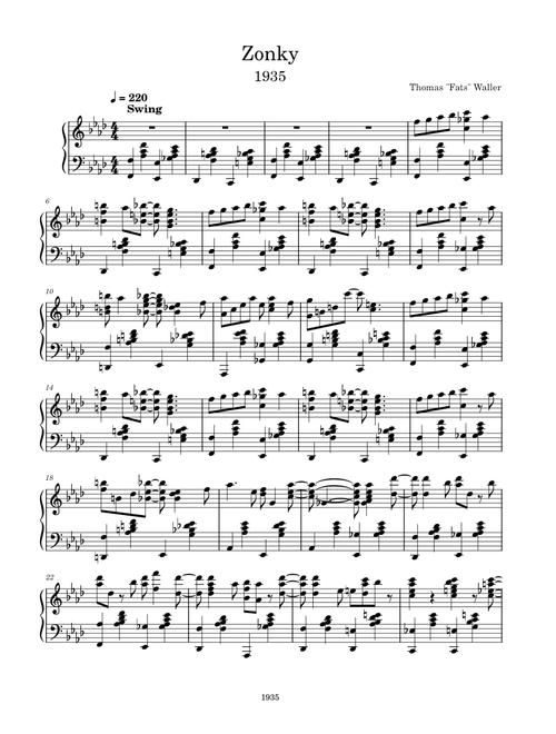 Zonky by Thomas "Fats" Waller (1935)