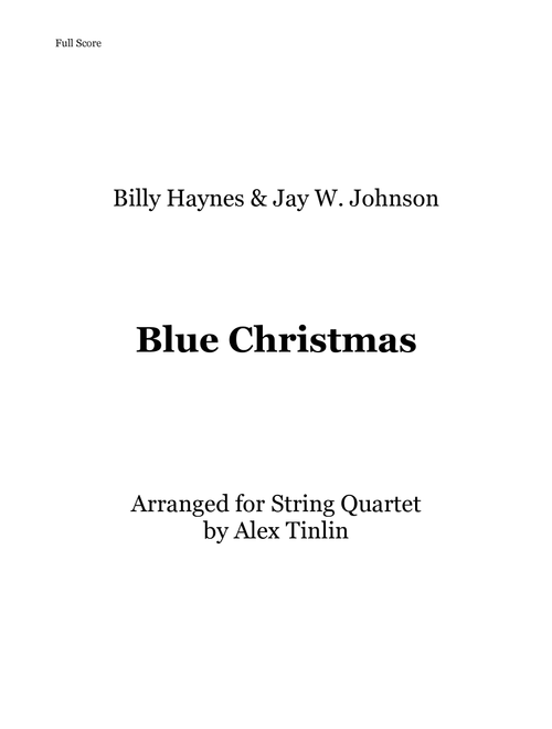 Blue Christmas (Arr. Alex Tinlin) - Browns (String Quartet)