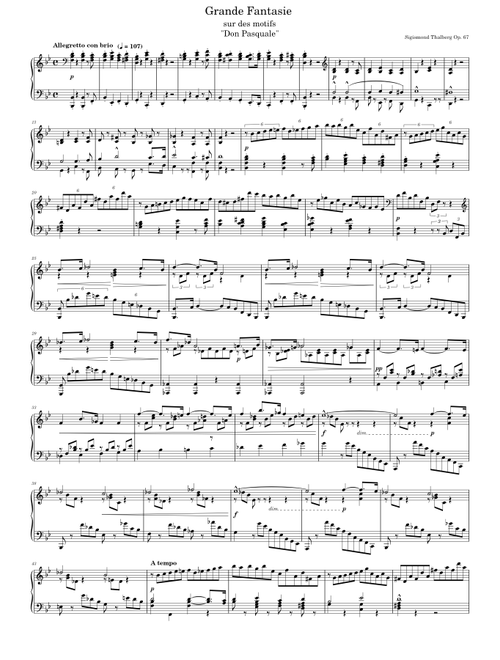 Grande Fantasie sur les motifs de 'Don Pasquale', Op. 67 (Sigismund Thalberg)