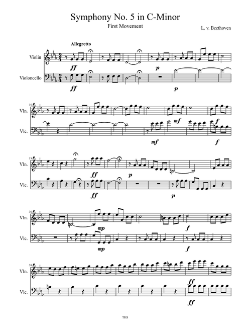 Beethoven Symphony No. 5 Duett