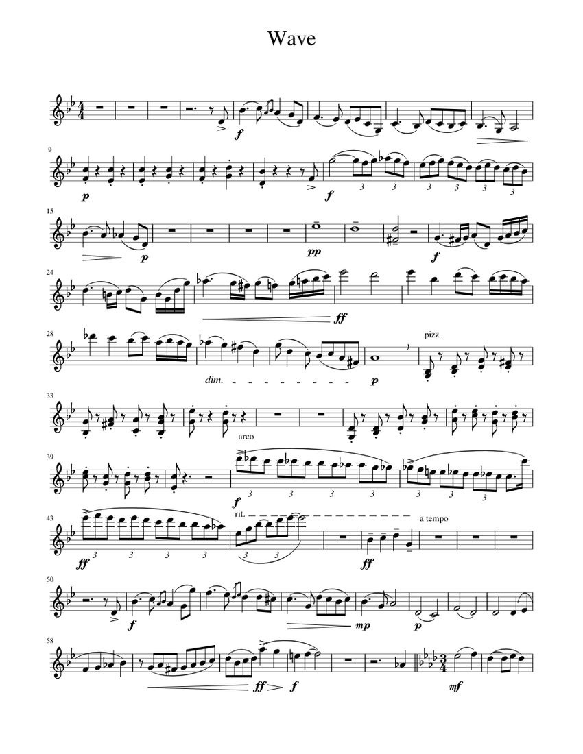 Wave바이올린 Sheet music for Violin (Solo) | Musescore.com
