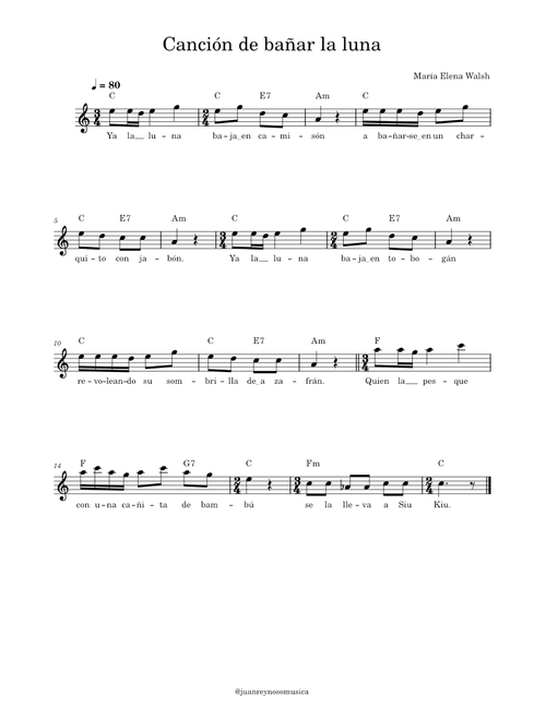 Canción de bañar la luna – María Elena Walsh