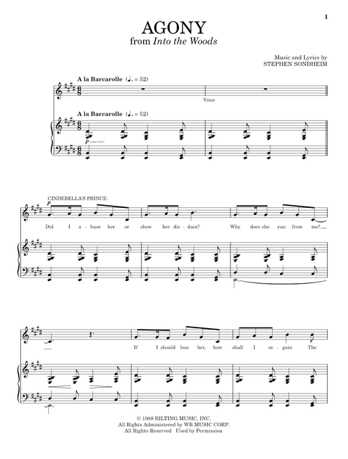 Agony (from Into The Woods) - Stephen Sondheim, Into The Woods (Musical) (Vocal Duet)