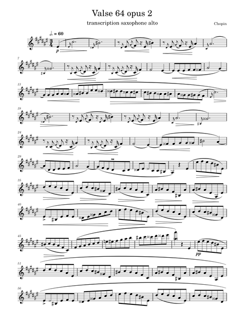 Valse 64 opus 2 (alto sax transcription) - Chopin
