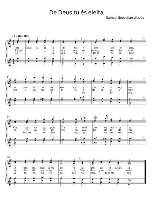 De Deus tú és eleita - Samuel Sebastian Wesley