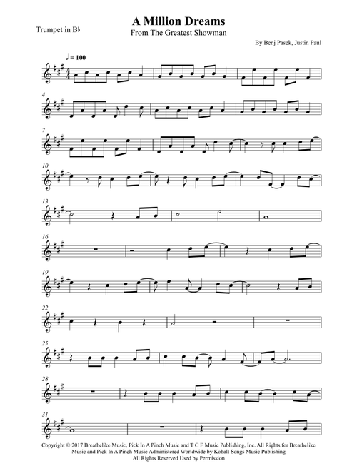 A Million Dreams (Arr. Wesley S. SIlva) - Pink (Trumpet Solo)