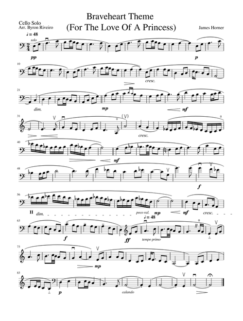 Braveheart - For The Love Of A Princess (Cello)
