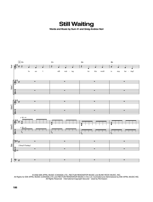 Still Waiting - Sum 41 (Transcribed Score)