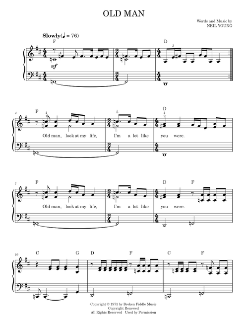 Old man - Neil Young (Easy Piano)