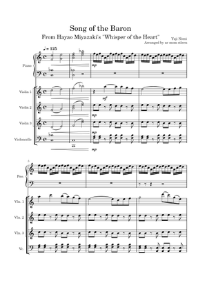 Song of the Baron - Whisper of the Heart Sheet Music for Piano